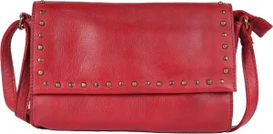 Genuine Italian Leather Boho Studded Crossbody Shoulder Bag - Stylish, Durable, & Perfect for Everyday Use for women