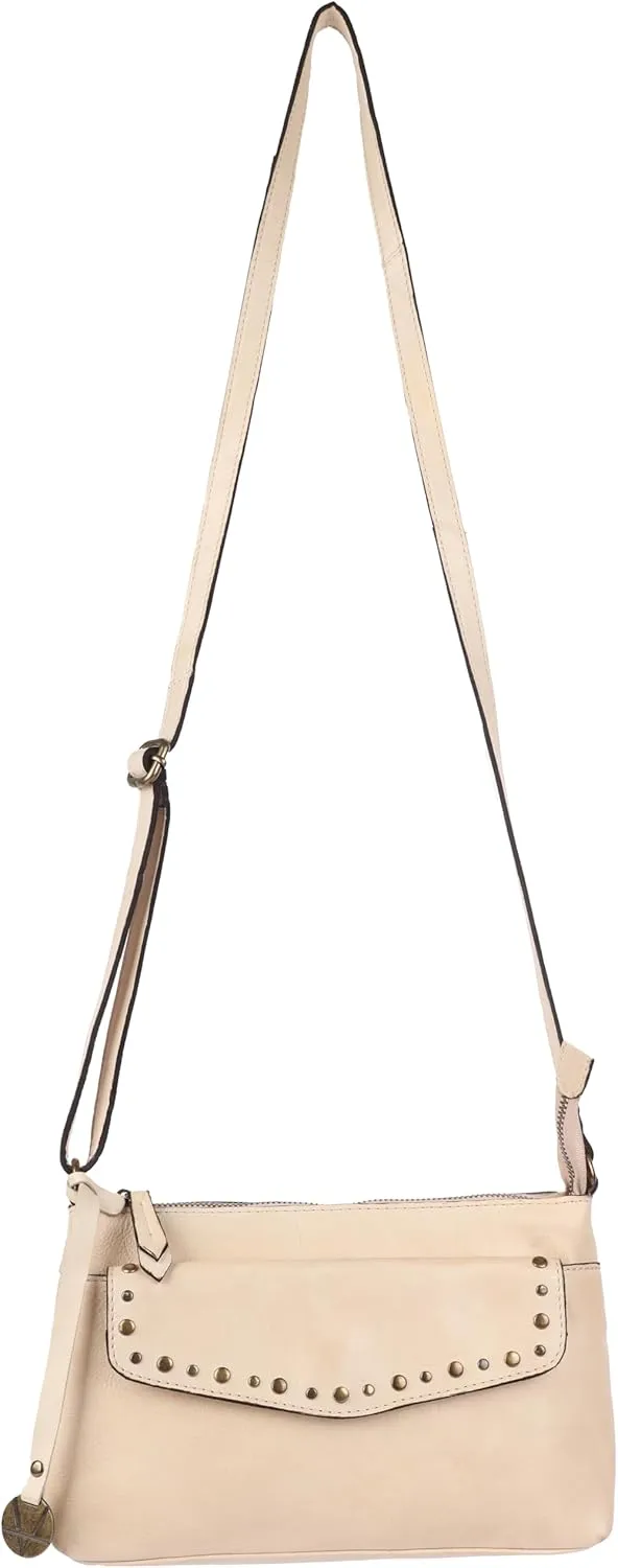Genuine Italian Leather Boho Studded Crossbody Sling Bag - Stylish, Durable, & Perfect for Everyday Use for women
