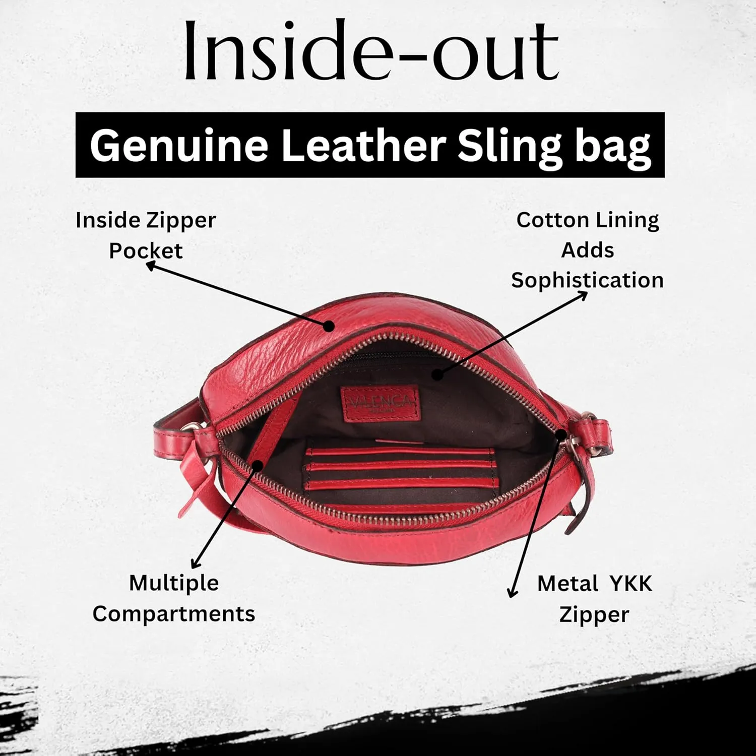 Genuine Italian Leather Boho Studded Round Crossbody Sling Bag - Stylish, Durable, & Perfect for Everyday Use for women