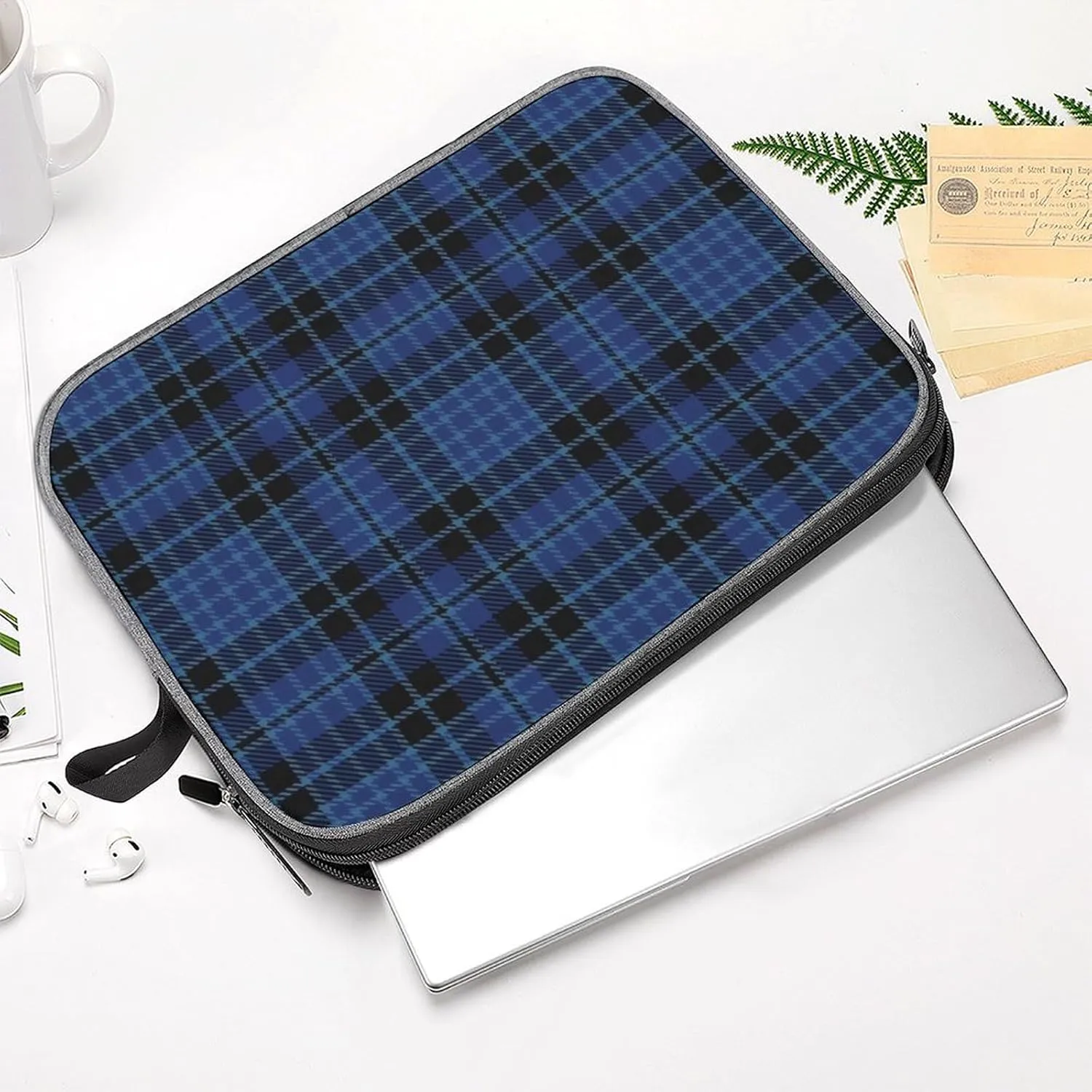 Geometrics Grey Silver Large Capacity Portable Laptop Case Unisex