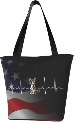 German Shepherd Dog Heartbeat Fashion Shoulder Bag Large Capacity For Man Or Woman