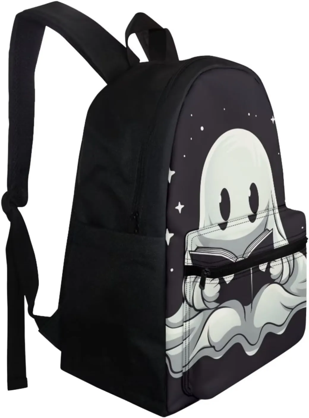 Ghost Print Backpack and Lunch Box Set Boys Kids Book Bag Multi Compartments Not Pressure Shoulder Lunch Bag Cup Cover Pencil Pounch Essentials for Preschool Students