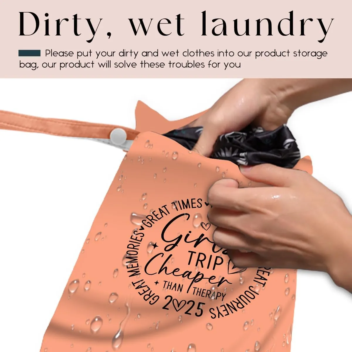 Girls Trip Gifts Wet Dry Bag, Beach Bag Wet Bag Favors, for Swimsuit Toiletry Travel Essentials For Women Aloha Bags, Beach Travel Gym Laundry bags for Dirty Diaper Swimsuit Gifts (Orange)