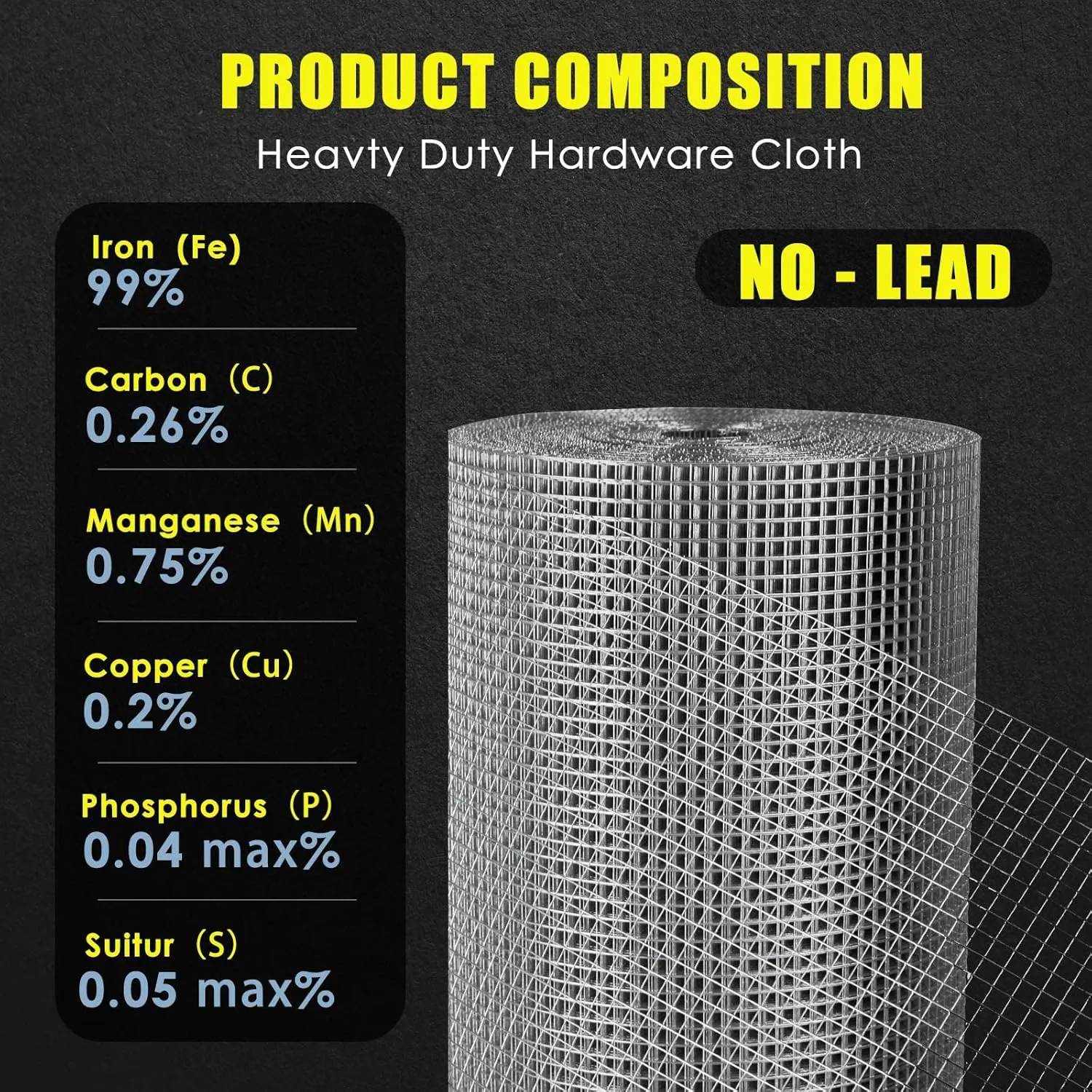 GoldPeak Hardware Cloth 1/2 inch 24in. x 50ft. 19 Gauge, Hot-dip Galvanized After Welding, Chicken Wire Fencing Snake Fencing Welded Wire Fence Roll Wire Mesh Fencing