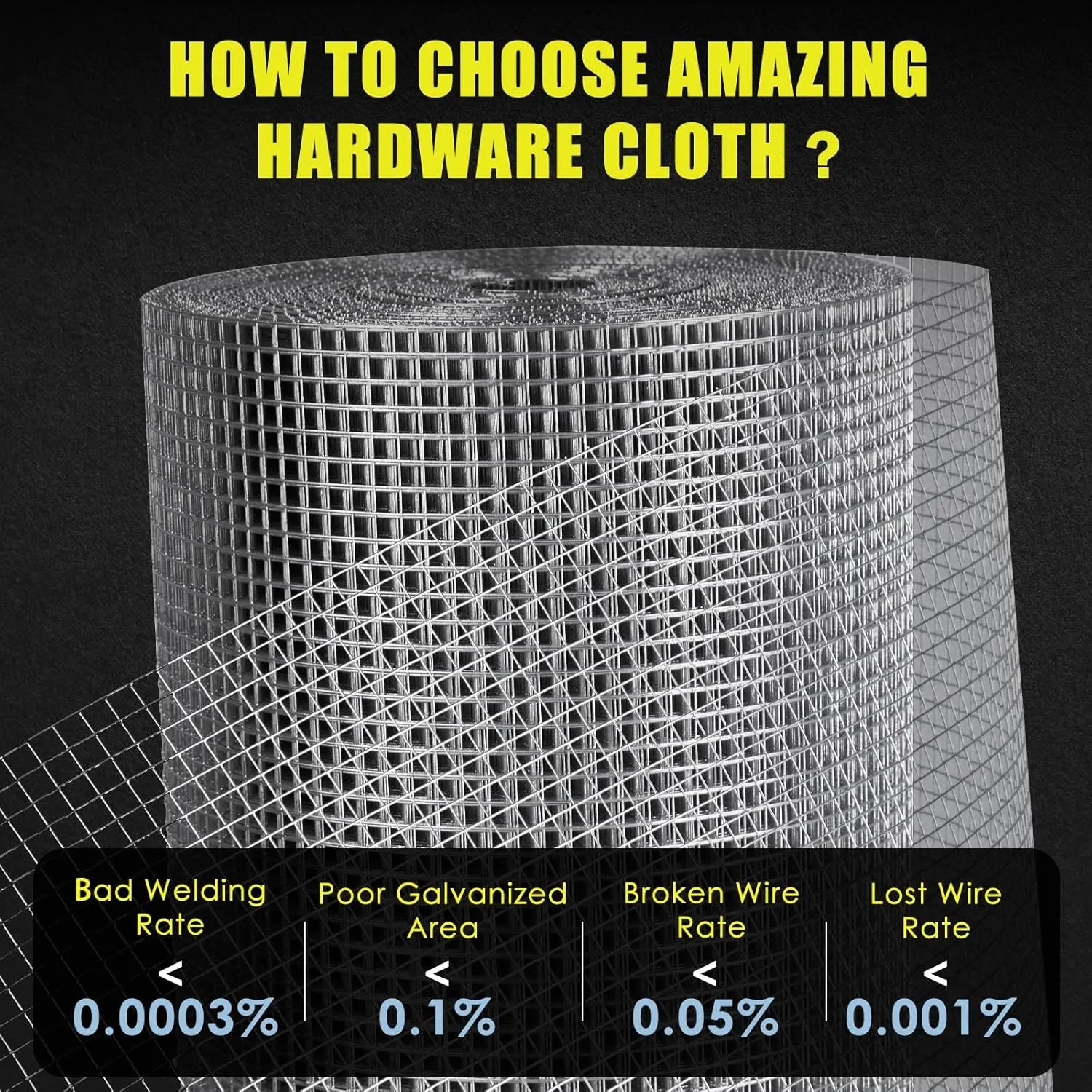 GoldPeak Hardware Cloth 1/2 inch 24in. x 50ft. 19 Gauge, Hot-dip Galvanized After Welding, Chicken Wire Fencing Snake Fencing Welded Wire Fence Roll Wire Mesh Fencing
