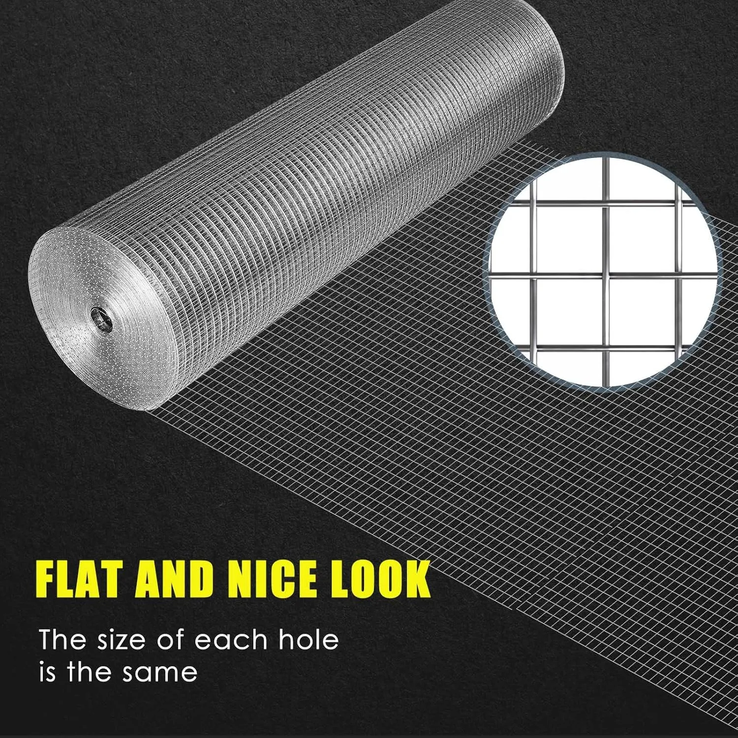 GoldPeak Hardware Cloth 1/2 inch 24in. x 50ft. 19 Gauge, Hot-dip Galvanized After Welding, Chicken Wire Fencing Snake Fencing Welded Wire Fence Roll Wire Mesh Fencing