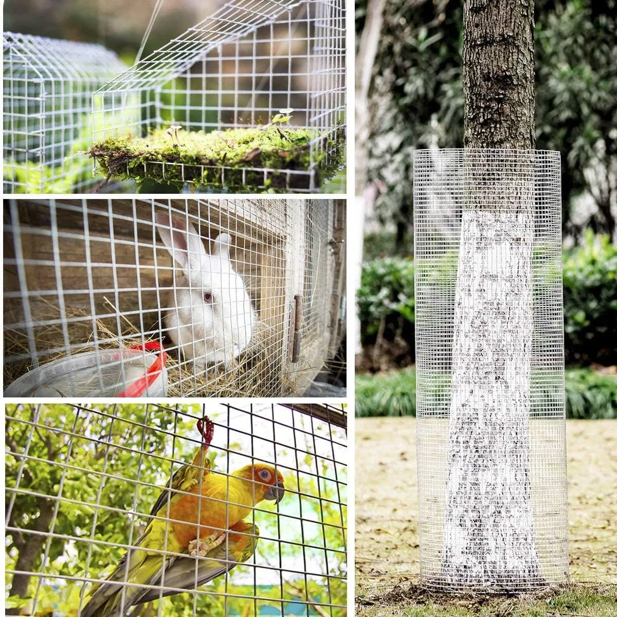 Goplus Hardware Cloth, 1/2 inch 19 Gauge Square Wire Mesh, Galvanized Metal Mesh Roll Fence, Chicken Coop Poultry Netting Garden Fence, Chicken Welded Wire Fencing (36'' x 50')