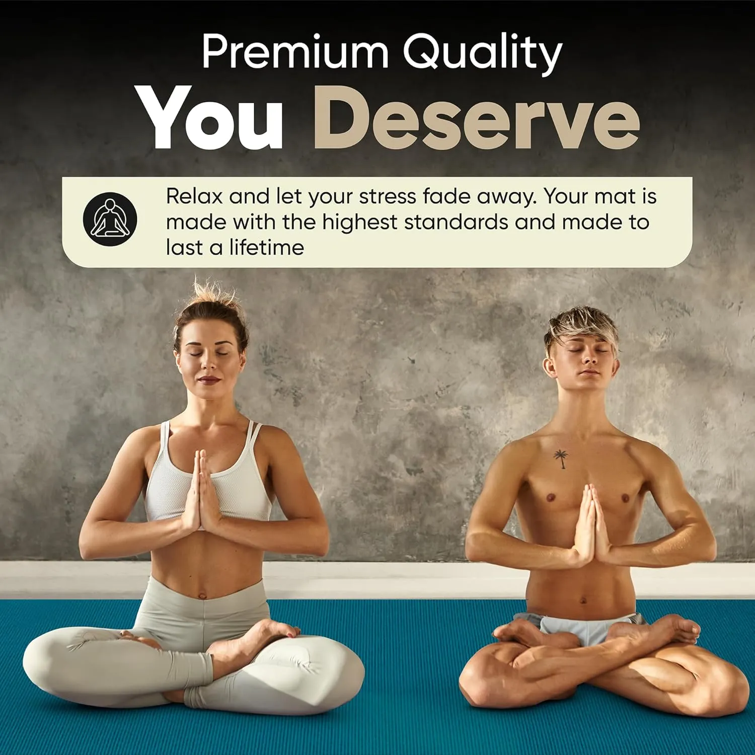 Gorilla Mats Premium Large Yoga Mat – 6' x 4' x 8mm Extra Thick & Ultra Comfortable, Non-Slip Barefoot Exercise Mat – Works Great on Any Floor for Stretching, Cardio or Home Workouts