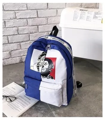 Graffiti Printing Backpack Canvas Women Men