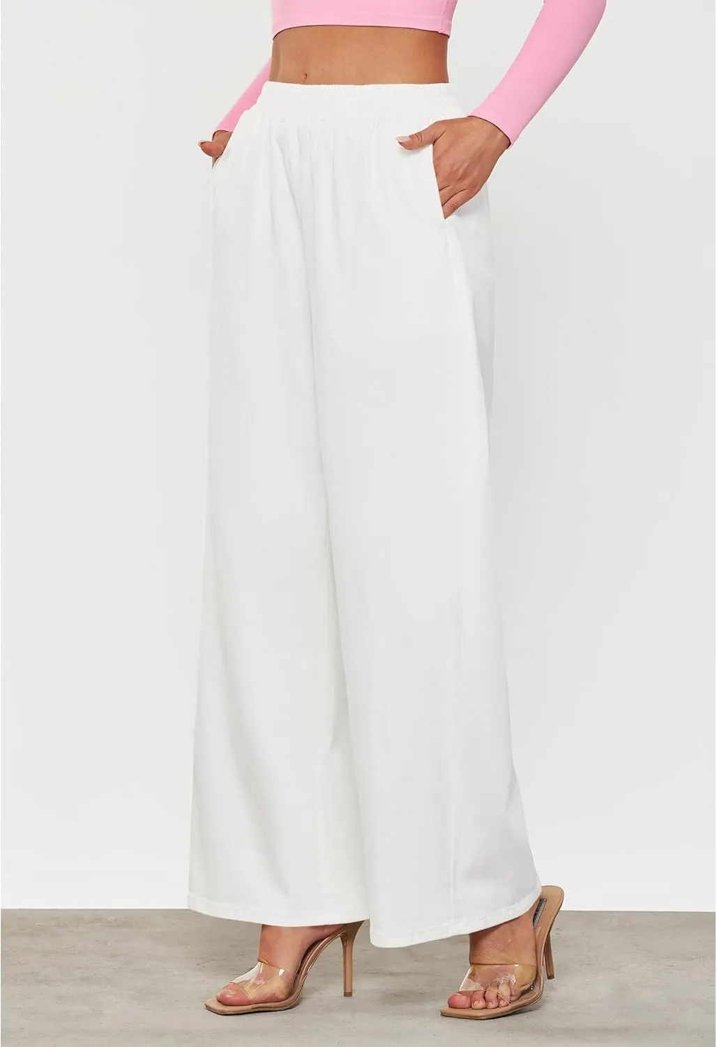 GRAPENT Wide Leg Pants Woman Pull On High Waisted Baggy Straight Leg Colored Jeans Stretch Twill Trouser Pants for Women