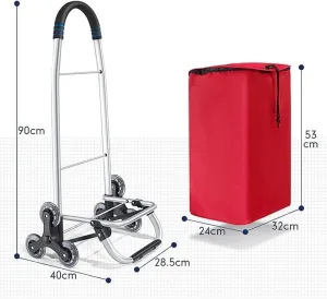 Grocery Household Light Stairs Multifunctional Foldable Portable Shopping Bag Trolley Climbing Grocery Trolley (A Ordinary Wheel)