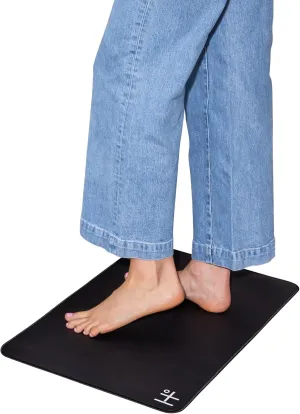Grounding Mats for Bed, Energy, Pain Relief, Inflammation, Balance, Wellness - Earthing Mat for Home and Work - 15 Foot Grounding Cord, Conductive Carbon - 24" x 16" (White Logo)