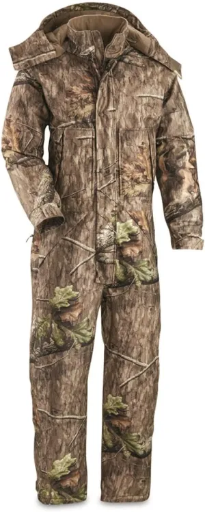 Guide Gear Men's Dry Waterproof Hunting Coveralls with Hood, Insulated Camo Hunt Overalls