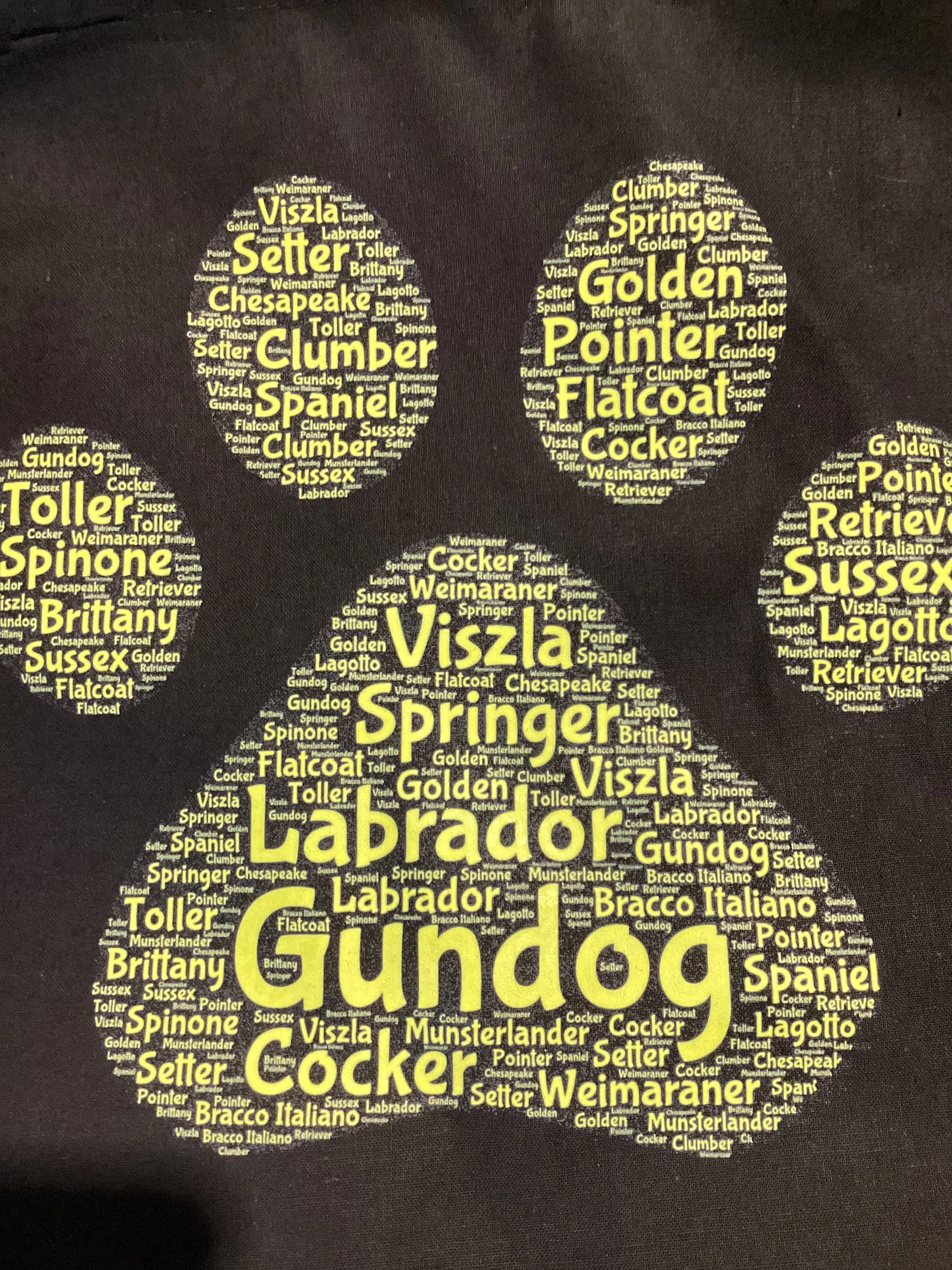 Gundog group WordArt reusable shopping bag