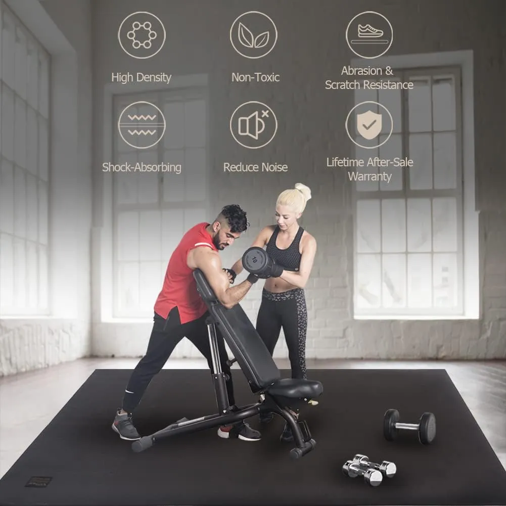 GXMMAT Extra Large Exercise Mat 16'x6'/12'x6'/10'x6'/8'x6'(7mm), Extra Wide Workout Mats for Home Gym Flooring, Non-Slip Thick Durable Cardio Mat for MMA,Plyo,Jump Rope,Weights,Fitness,Shoe-Friendly