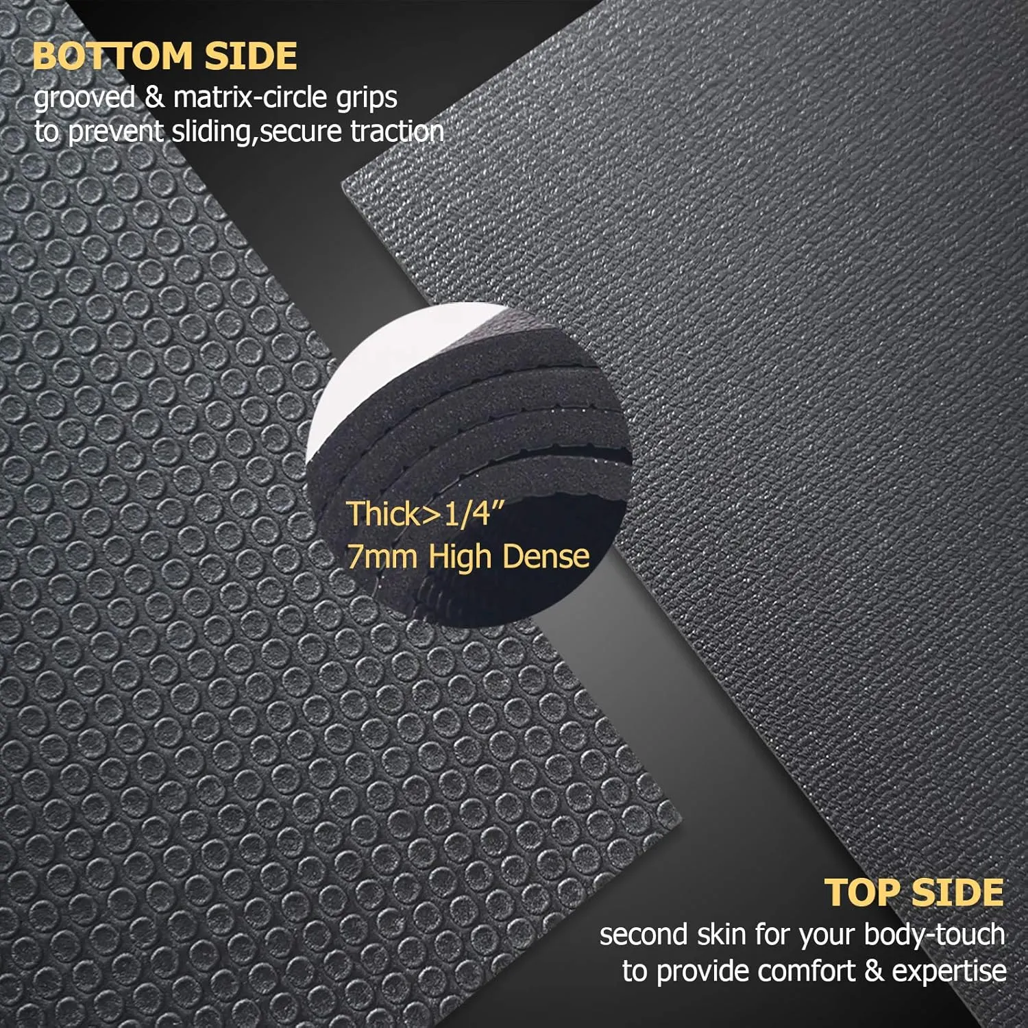 GXMMAT Extra Large Exercise Mat 16'x6'/12'x6'/10'x6'/8'x6'(7mm), Extra Wide Workout Mats for Home Gym Flooring, Non-Slip Thick Durable Cardio Mat for MMA,Plyo,Jump Rope,Weights,Fitness,Shoe-Friendly
