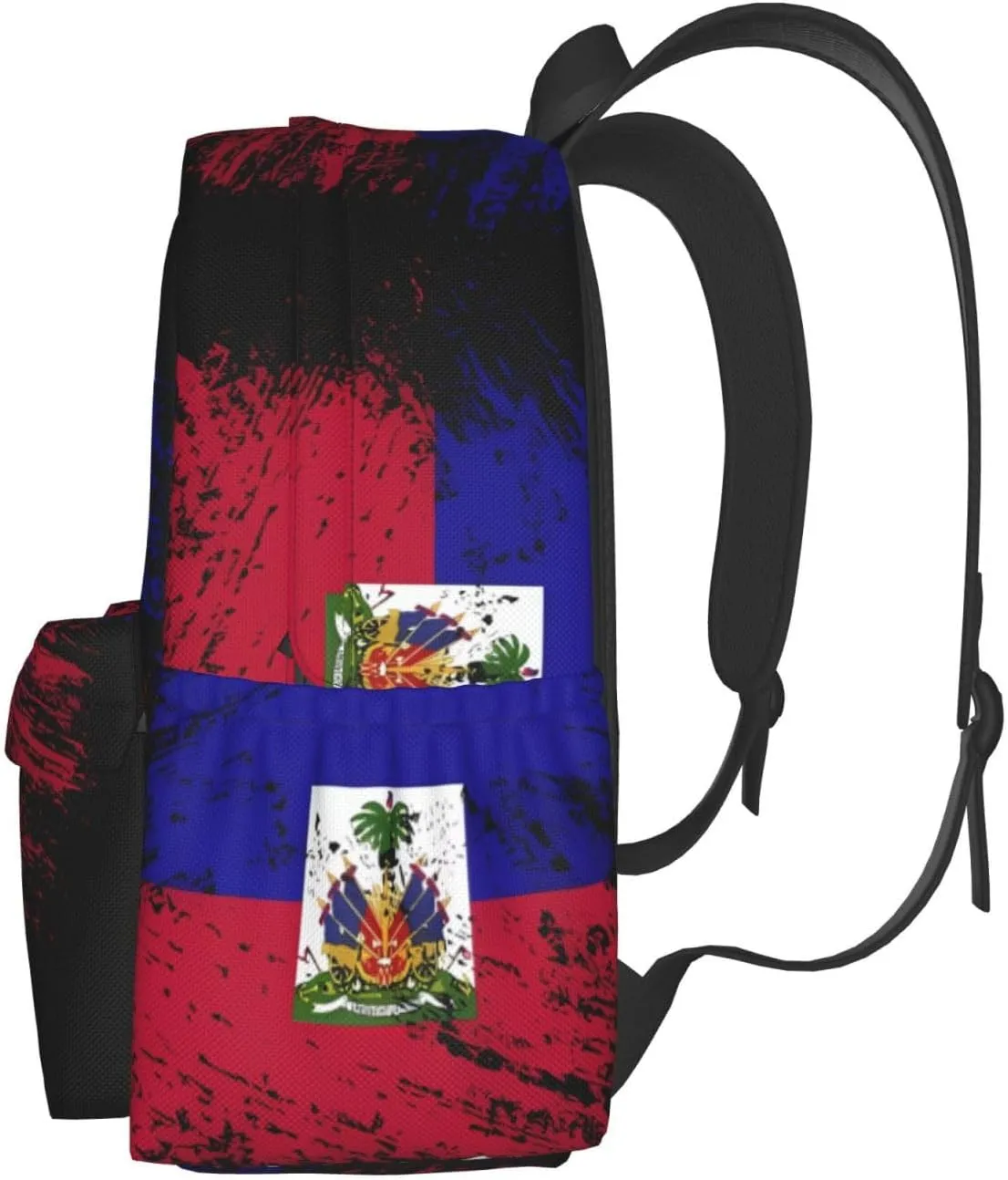 Haiti Flag Pray For Haiti Large Travel Backpack Casual Backpacks Laptop Daypack Working Rucksack Lightweight Back Pack Sports Bag with Adjustable Shoulder Strap
