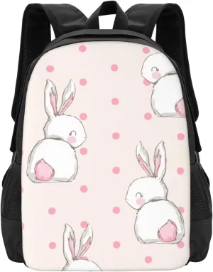 Hand Drawn Cute Rabbit Lightweight Packable Backpack Travel Casual Large Capacity Daypack Foldable Backpack For Men Women