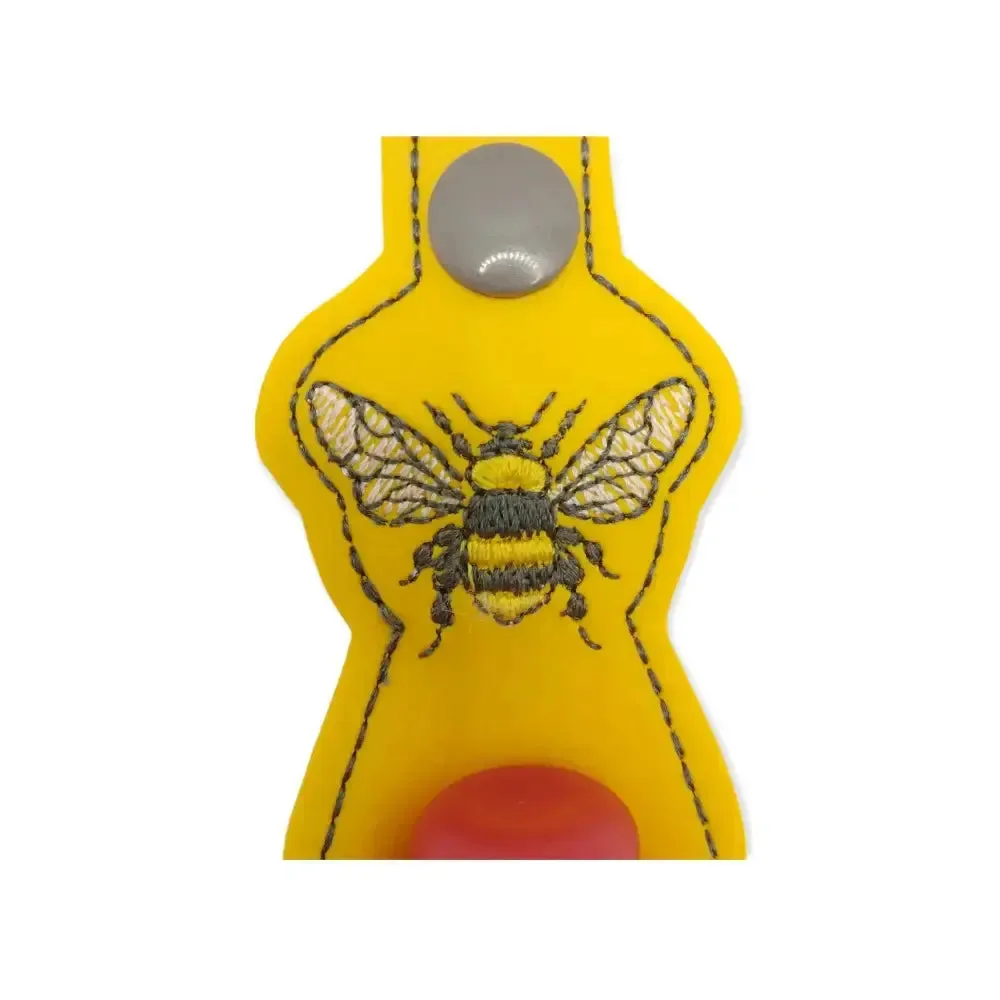 Handmade Bee Lip Balm Holder Keychain, Bee Key Fob, Yellow Gift, Gift for Mum, Made in Australia
