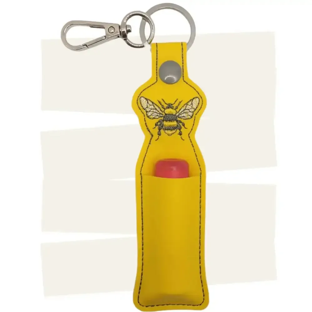 Handmade Bee Lip Balm Holder Keychain, Bee Key Fob, Yellow Gift, Gift for Mum, Made in Australia