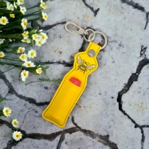 Handmade Bee Lip Balm Holder Keychain, Bee Key Fob, Yellow Gift, Gift for Mum, Made in Australia