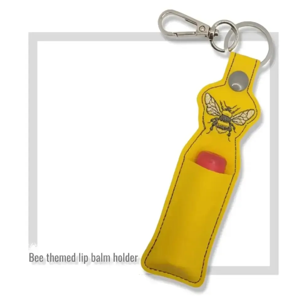 Handmade Bee Lip Balm Holder Keychain, Bee Key Fob, Yellow Gift, Gift for Mum, Made in Australia