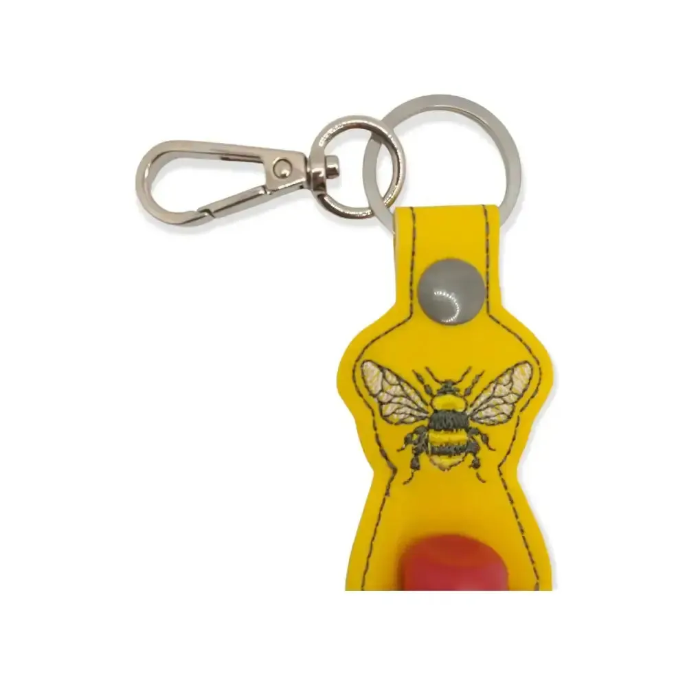 Handmade Bee Lip Balm Holder Keychain, Bee Key Fob, Yellow Gift, Gift for Mum, Made in Australia