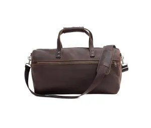 Handmade Leather Duffel Bag Luxury Duffle Bag Leather weekender Backpack for Men Full Grain Brown Leather TSA Approved- Lifetime Warrantee