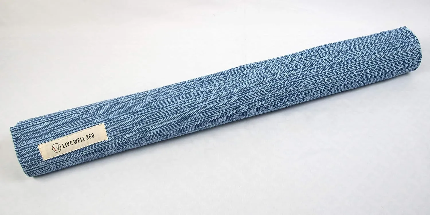 Handmade Organic Cotton Yoga Mat - Non-Toxic, Chemical-free and All Natural Cloth Yoga Mat - Exercise, Workout, & Fitness Rug - Woven Material - Absorbent & Washable - 78" x 27"