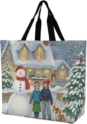 Happy Atmosphere Printed Large Capacity Shoulder Handbags Beach Tote Bags Shopping Storage Bag Washable Bag for Women Travel