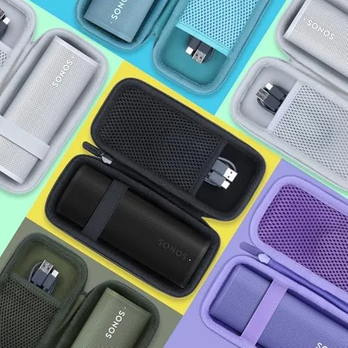 Hard Case Compatible with Sonos Roam 2 / Sonos Roam/Sonos Roam SL Portable Waterproof Speaker (Off White Case)