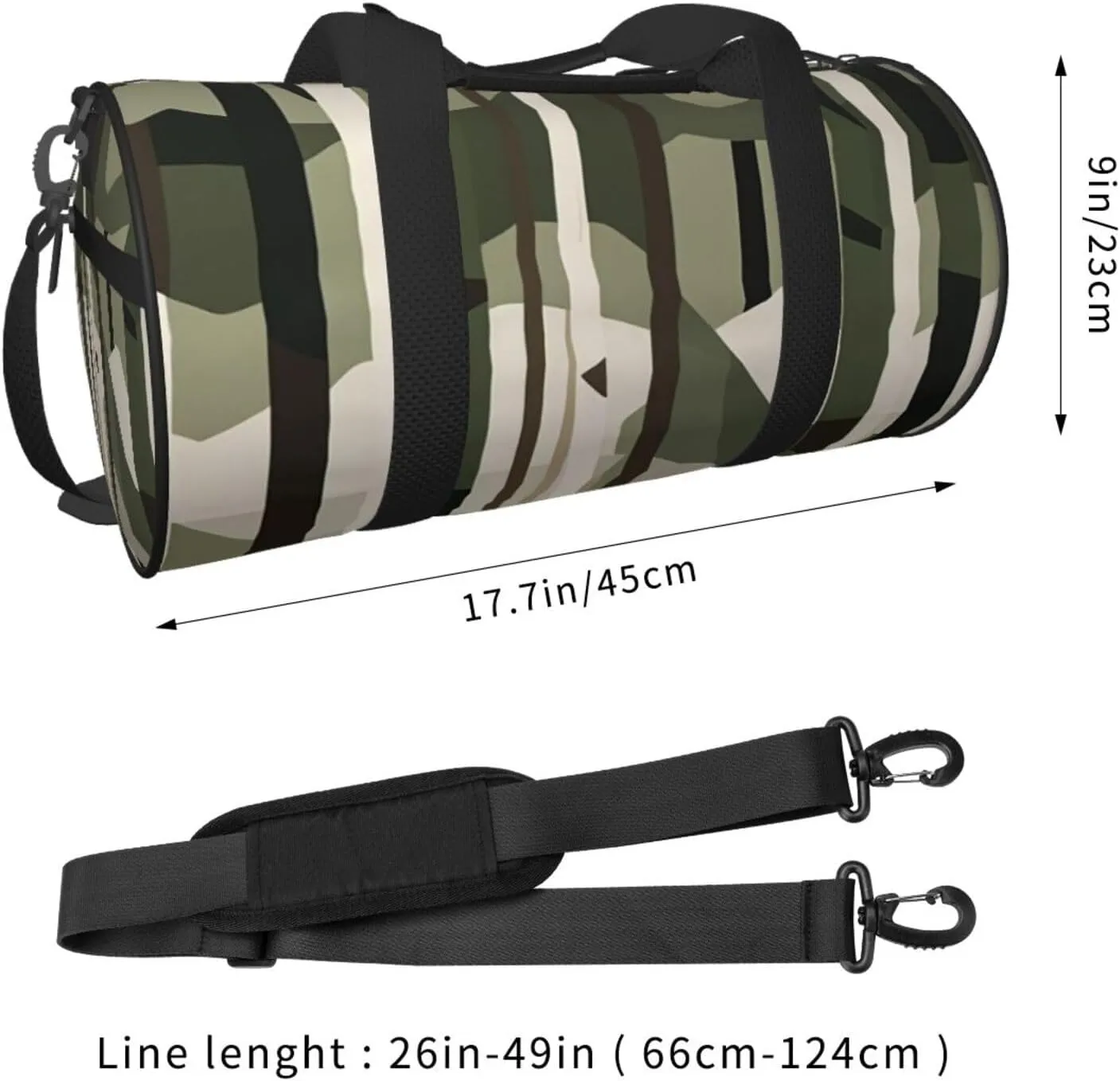 Hardwoods Green Camo Printed Travel Bag,Round Personal Item Storage bag,Foldie Duffel Bag for Traveling Vacation,Fitness,Sports