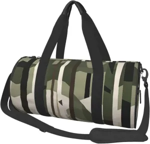 Hardwoods Green Camo Printed Travel Bag,Round Personal Item Storage bag,Foldie Duffel Bag for Traveling Vacation,Fitness,Sports