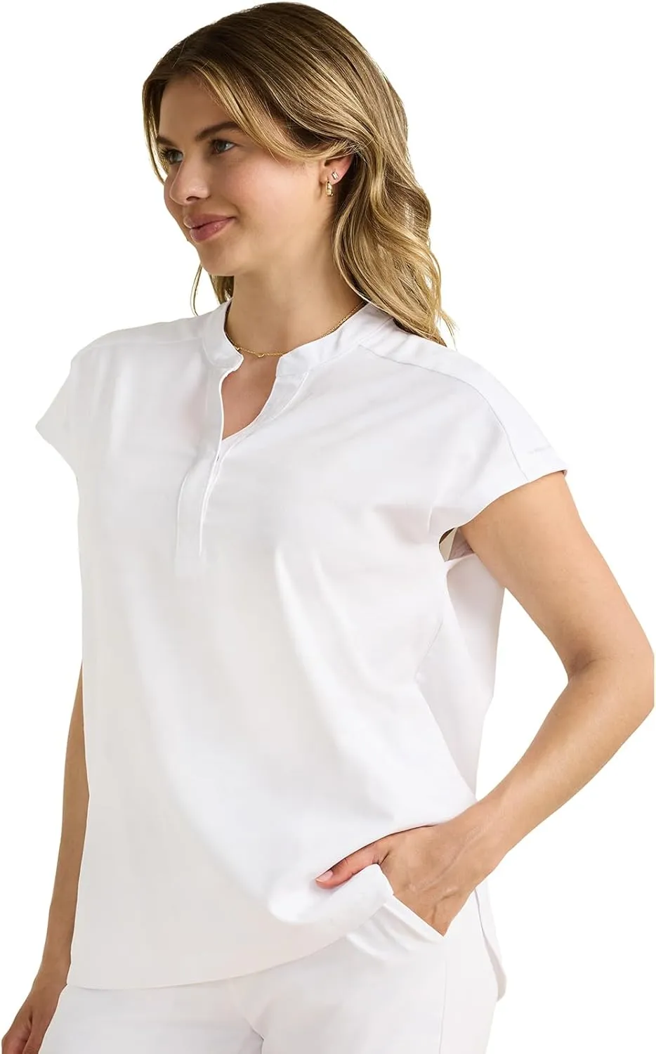 Healing Hands Scrub Top for Women Modern Fit Tee with 2 Pockets, Moisture Wicking, 360° Stretch and Quick Dry Fabric 2352