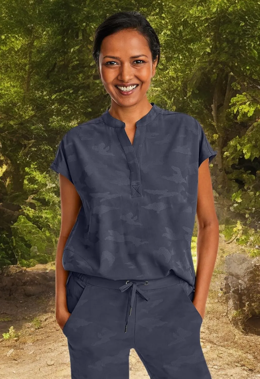 Healing Hands Scrub Top for Women Modern Fit Tee with 2 Pockets, Moisture Wicking, 360° Stretch and Quick Dry Fabric 2352