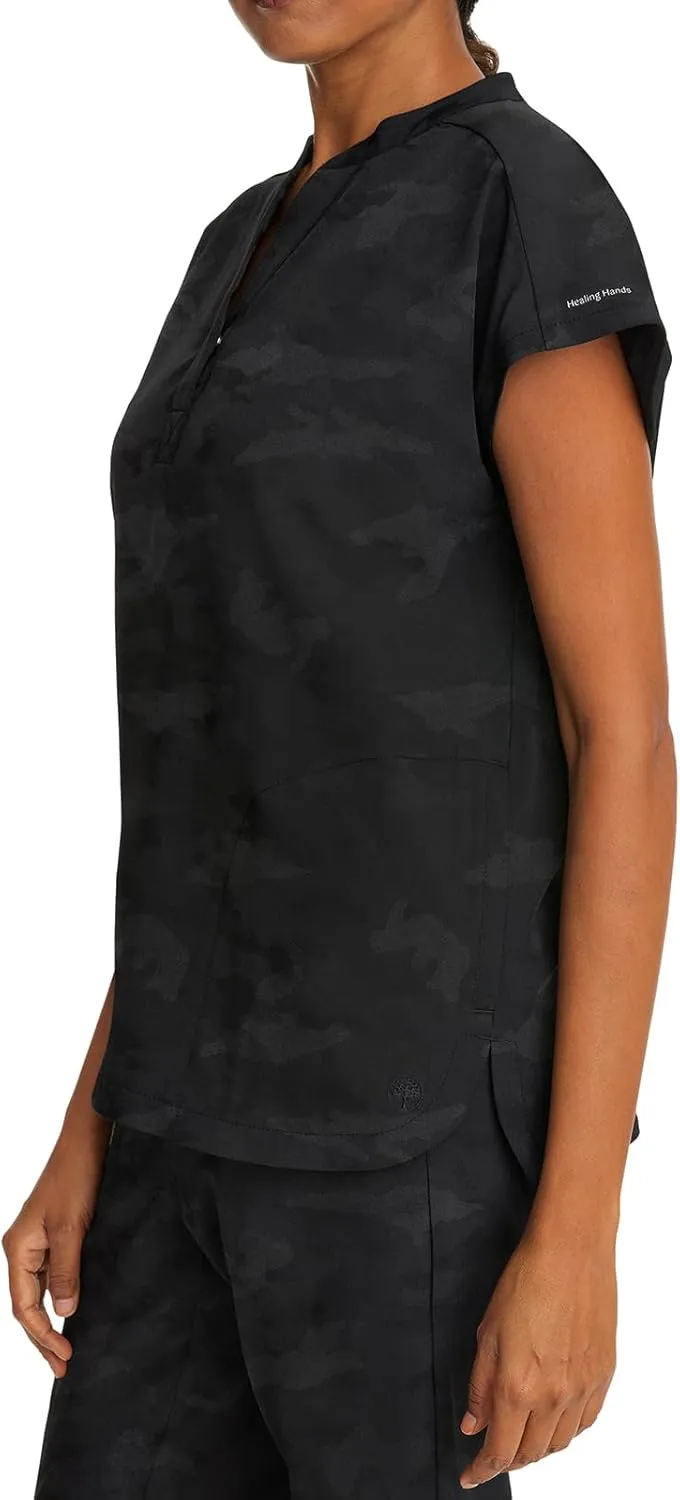 Healing Hands Scrub Top for Women Modern Fit Tee with 2 Pockets, Moisture Wicking, 360° Stretch and Quick Dry Fabric 2352