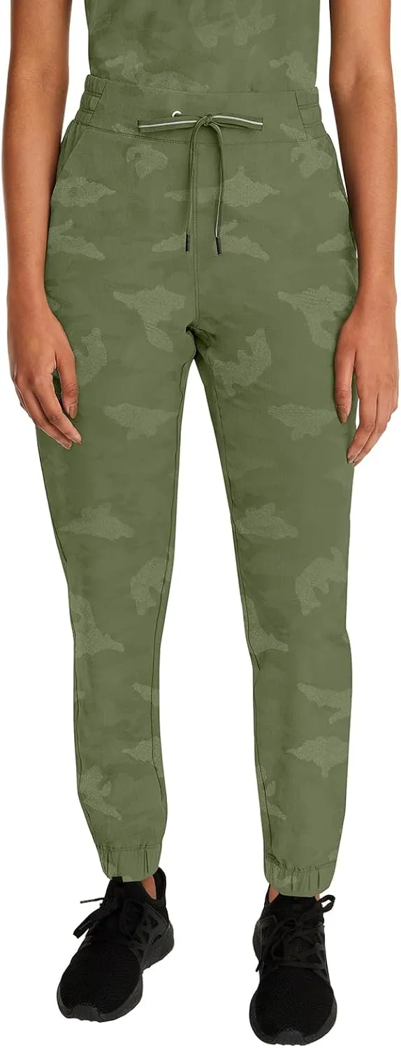 Healing Hands Scrubs for Women Jogger Camo Pant Tate 5 Pockets Moisture Wicking, Easy Care, 360° Stretch, Quick Dry - 9350