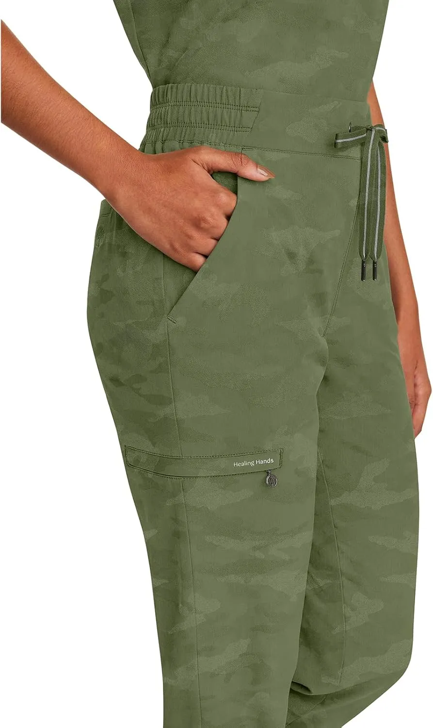 Healing Hands Scrubs for Women Jogger Camo Pant Tate 5 Pockets Moisture Wicking, Easy Care, 360° Stretch, Quick Dry - 9350