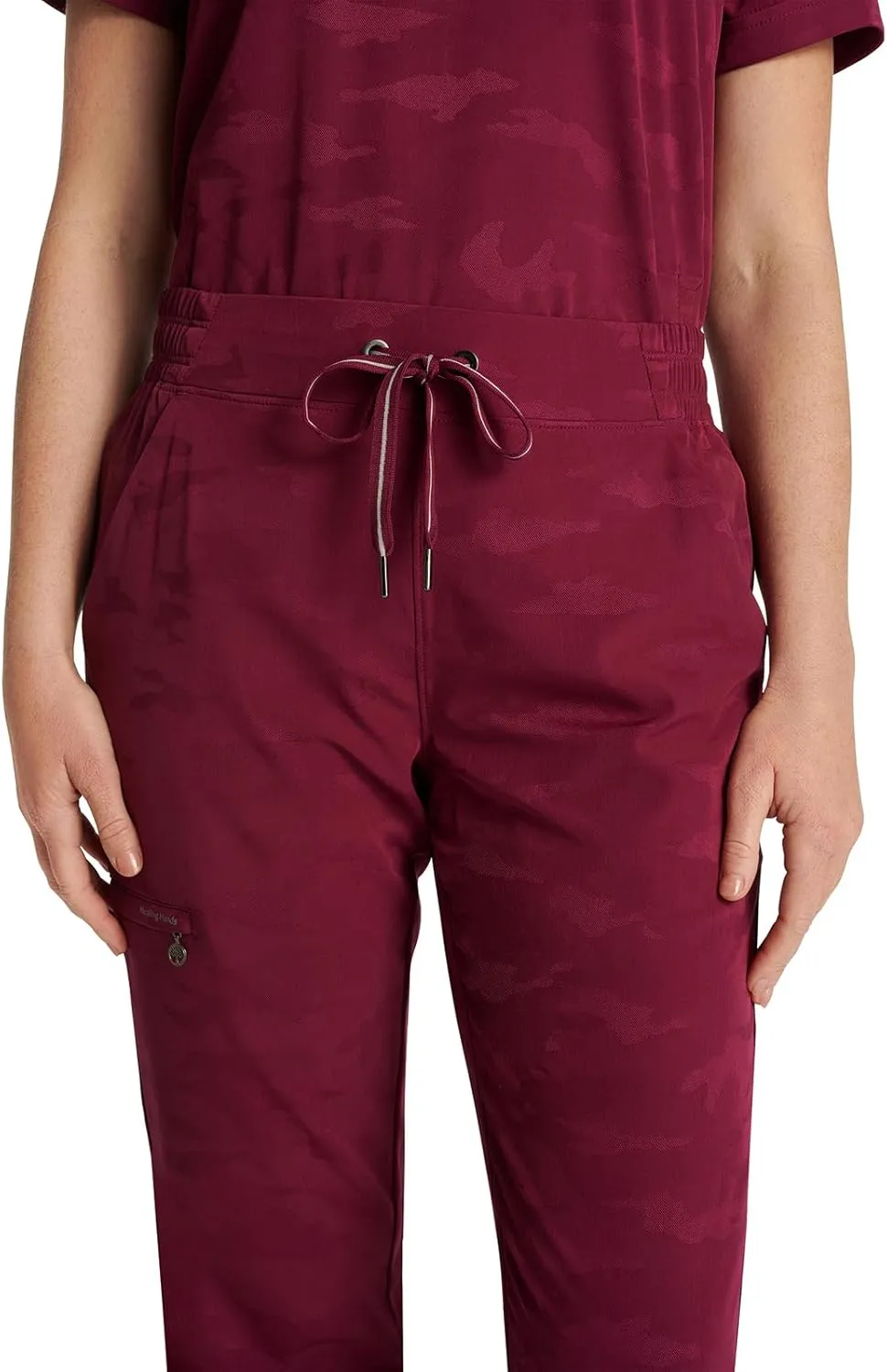 Healing Hands Scrubs for Women Jogger Camo Pant Tate 5 Pockets Moisture Wicking, Easy Care, 360° Stretch, Quick Dry - 9350