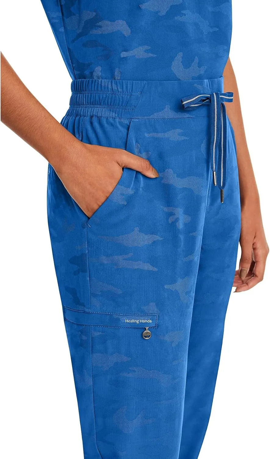 Healing Hands Scrubs for Women Jogger Camo Pant Tate 5 Pockets Moisture Wicking, Easy Care, 360° Stretch, Quick Dry - 9350