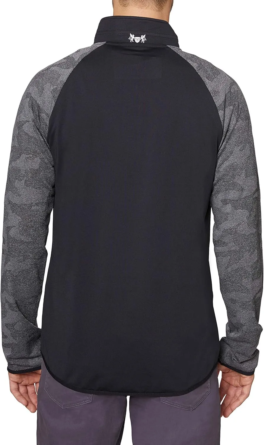 Hickey Freeman Men's Camo Jacquard Sleeve Quarter Zip