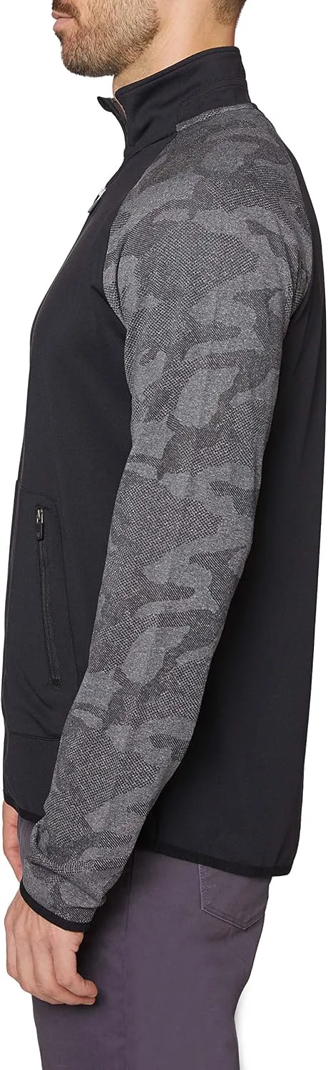 Hickey Freeman Men's Camo Jacquard Sleeve Quarter Zip