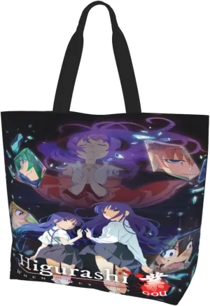 Higurashi When They Cry Shoulder Bag Female Large Capacity Storage Bag Shopping Bags For Beach Daily Travel