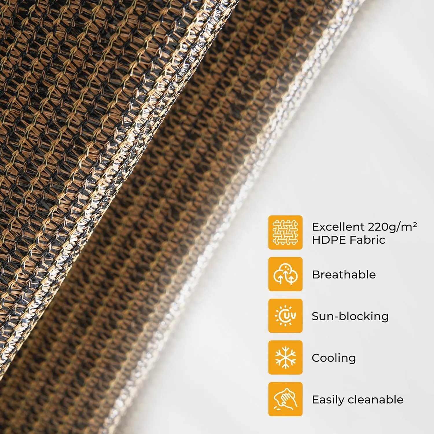 HOMEDEMO Outdoor Roller Shades for Patio, 8'x 6'(WxH) Mocha Roll up Shade for Outside，Sun Roller Shade Cloth Roll Blinds Cordless Waterproof for Porch Gazebo Pergola Balcony Backyard