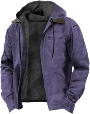 Hoodies for Men Winter Fluffy Fuzzy Fleece Lined Jackets Full Zip Warm Thick Coat Chaqueta Hombre Invierno