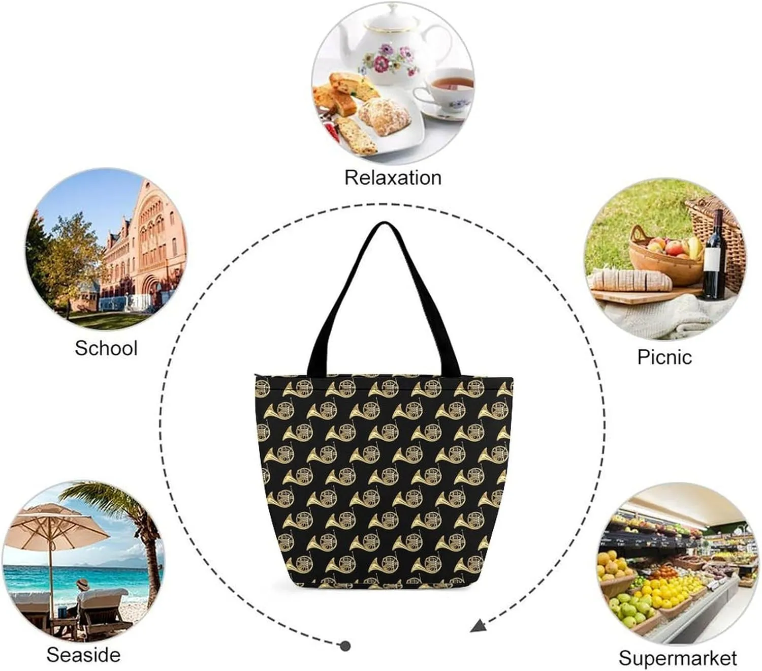 Hotdog Fun Food Hot Dog Handheld Shopping Bag with Large Capacity for Outdoor Shopping
