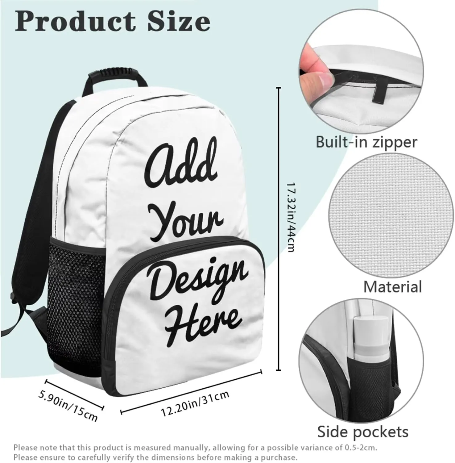 HUGS IDEA Custom Backpack for Boys Customizable Backpacks for Students Personalized School Bag for Your Baby Custom Bookbag for Children Back to School Birthday Gifts