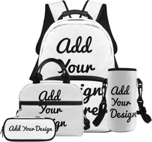 HUGS IDEA Custom Backpack for Boys Customizable Backpacks for Students Personalized School Bag for Your Baby Custom Bookbag for Children Back to School Birthday Gifts