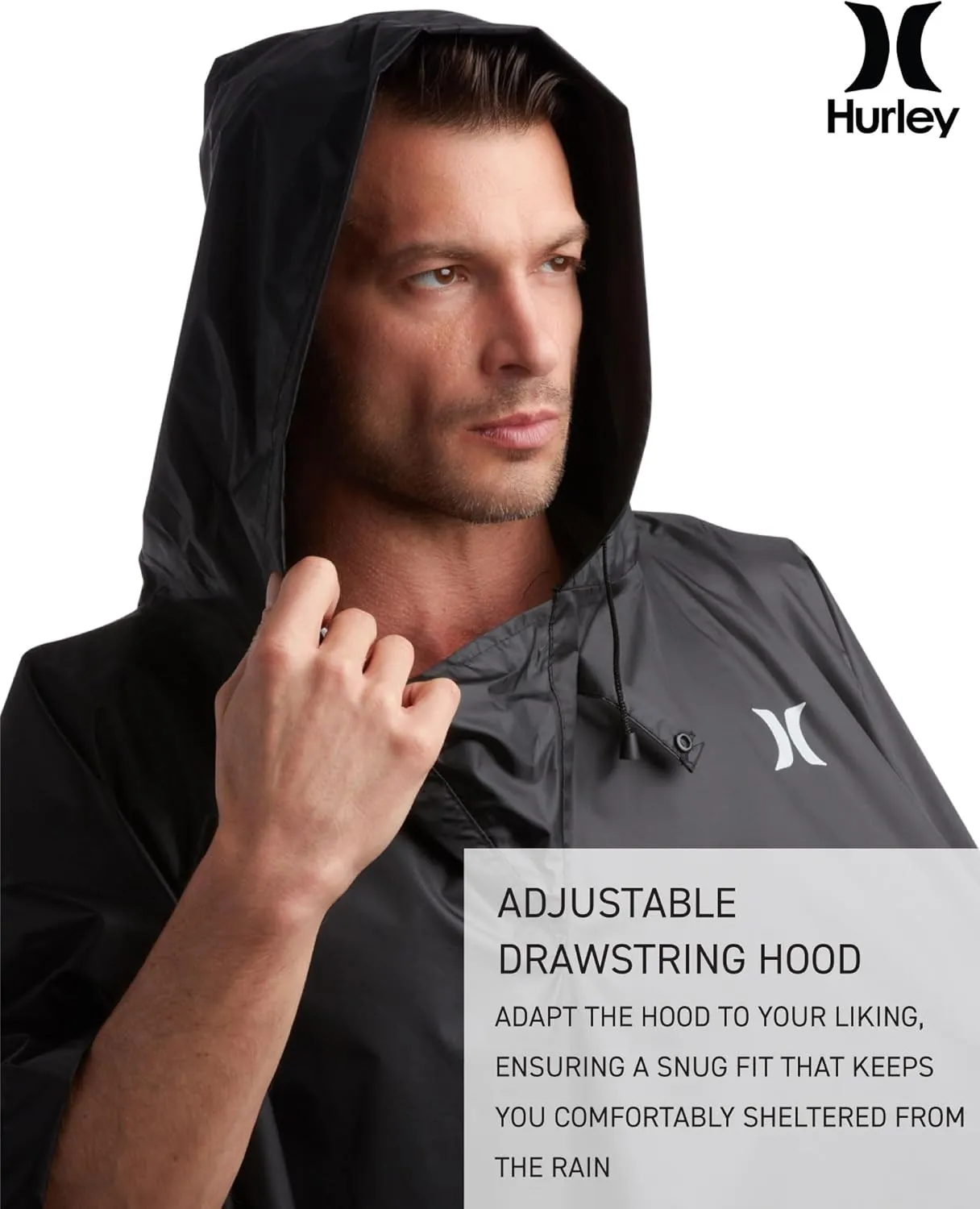Hurley Ponchos Adult - Waterproof Rain Ponchos for Adults, Lightweight Packable Rain Poncho for Hiking, Camping & Emergency