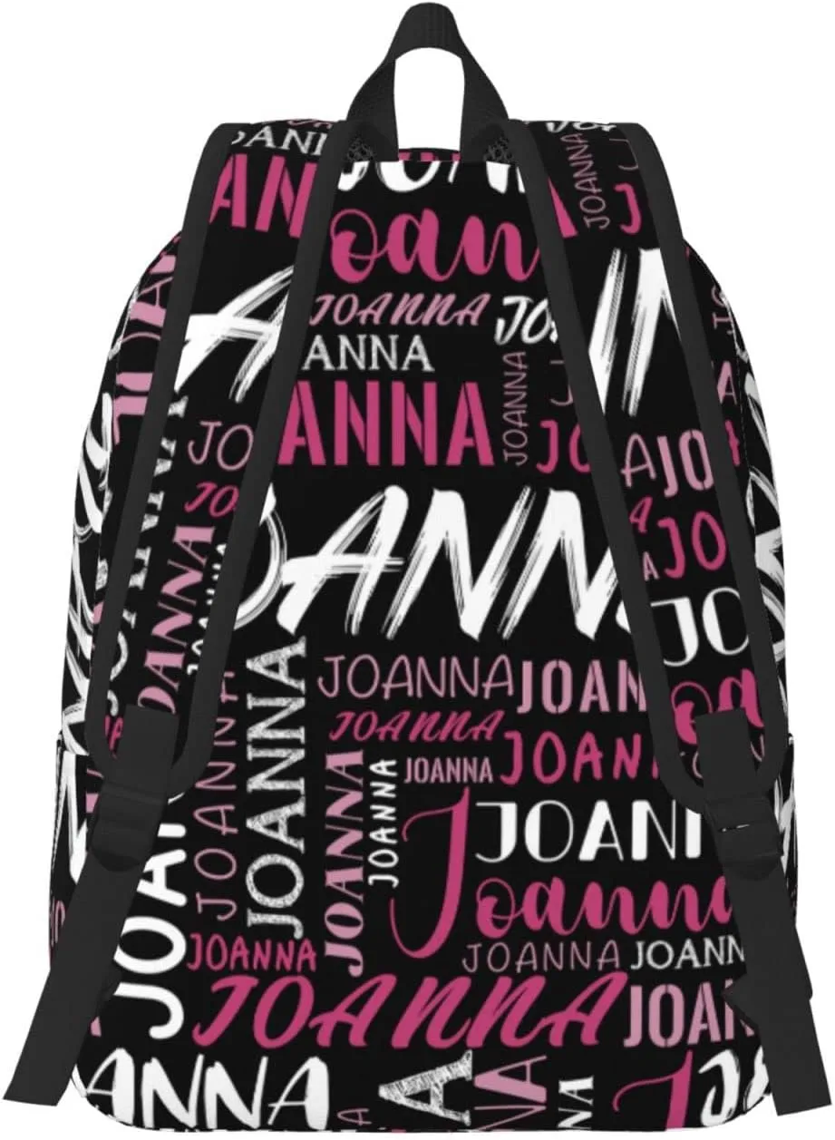 Husguciy Custom Backpack with Name, Personalized Bookbag for Boys Girls Adult, Customized School Bag for School Office Travel (Black Pink)